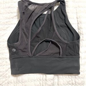 Lululemon size 4 gray tank sports bra crop top
